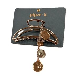 NWT ⚜️⚜️ Piper K Gorgeous Gold Toned Boho Hair Claw Clip with Charms